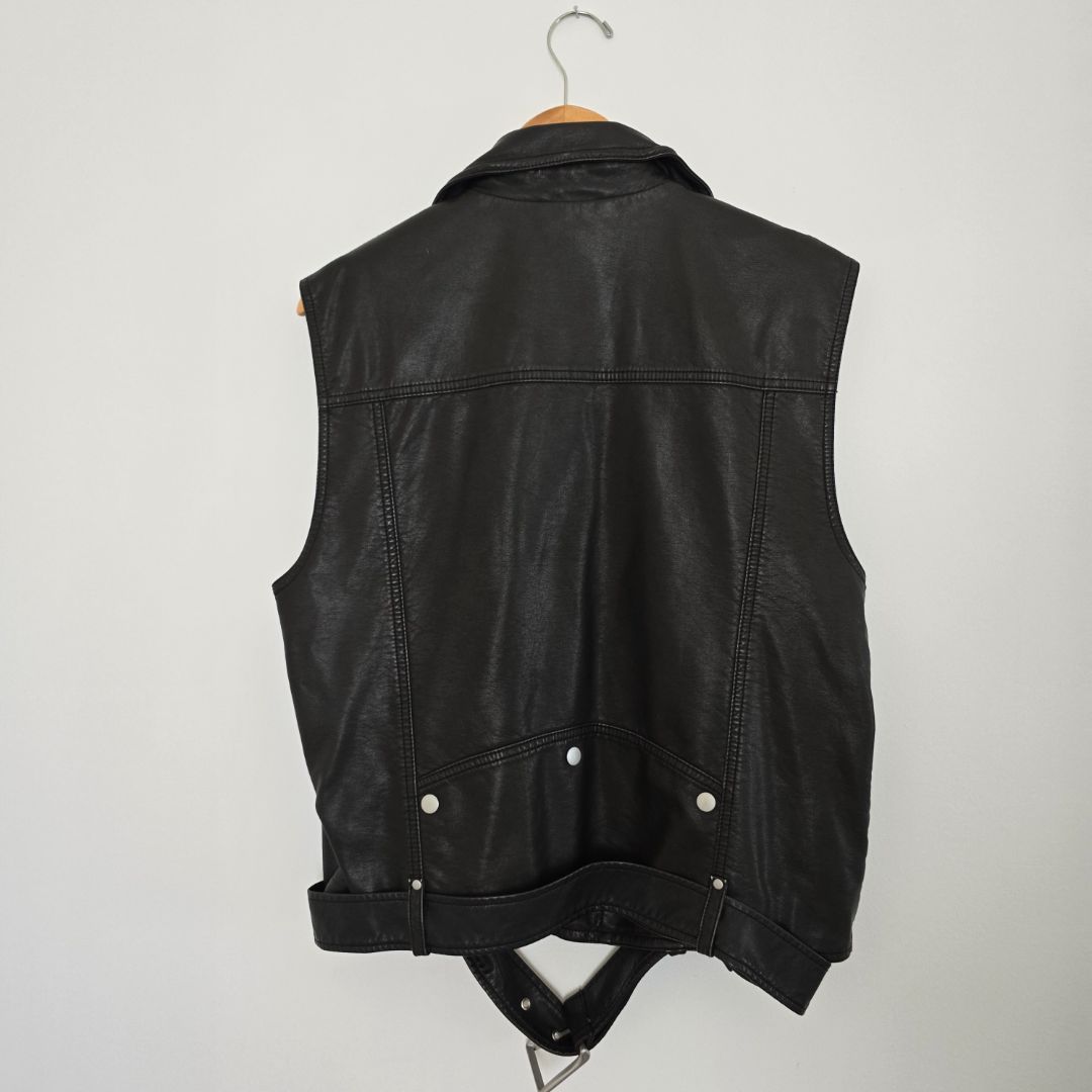 Black Free People Free People faux leather vest, Large