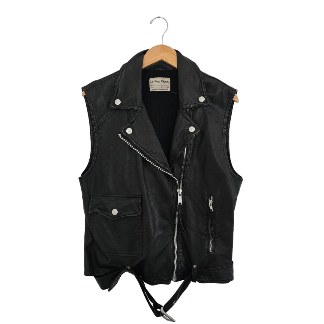 Black Free People Free People faux leather vest, Large