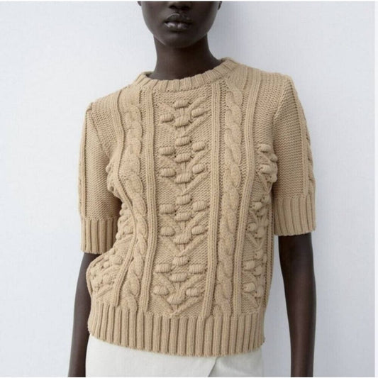NWT Zara Cable Knit Sweater Size Medium