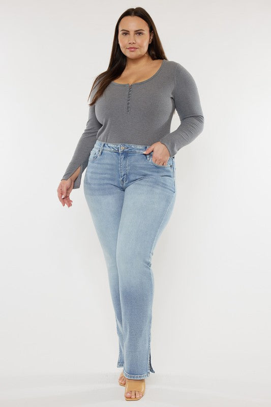 y2k dress to impress Plus Mid Rise Y2K Medium Wash Bootcut Jeans – Dress 2 Impress NH