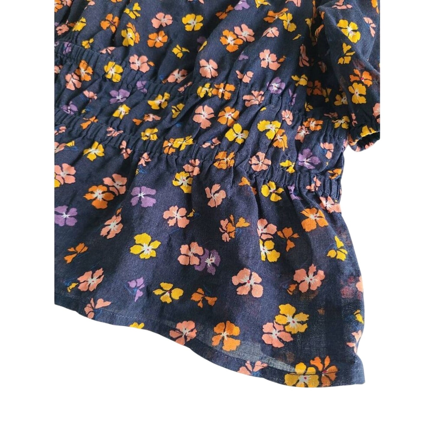 SIZE MEDIUM | Madewell Smocked Waist Crop Top