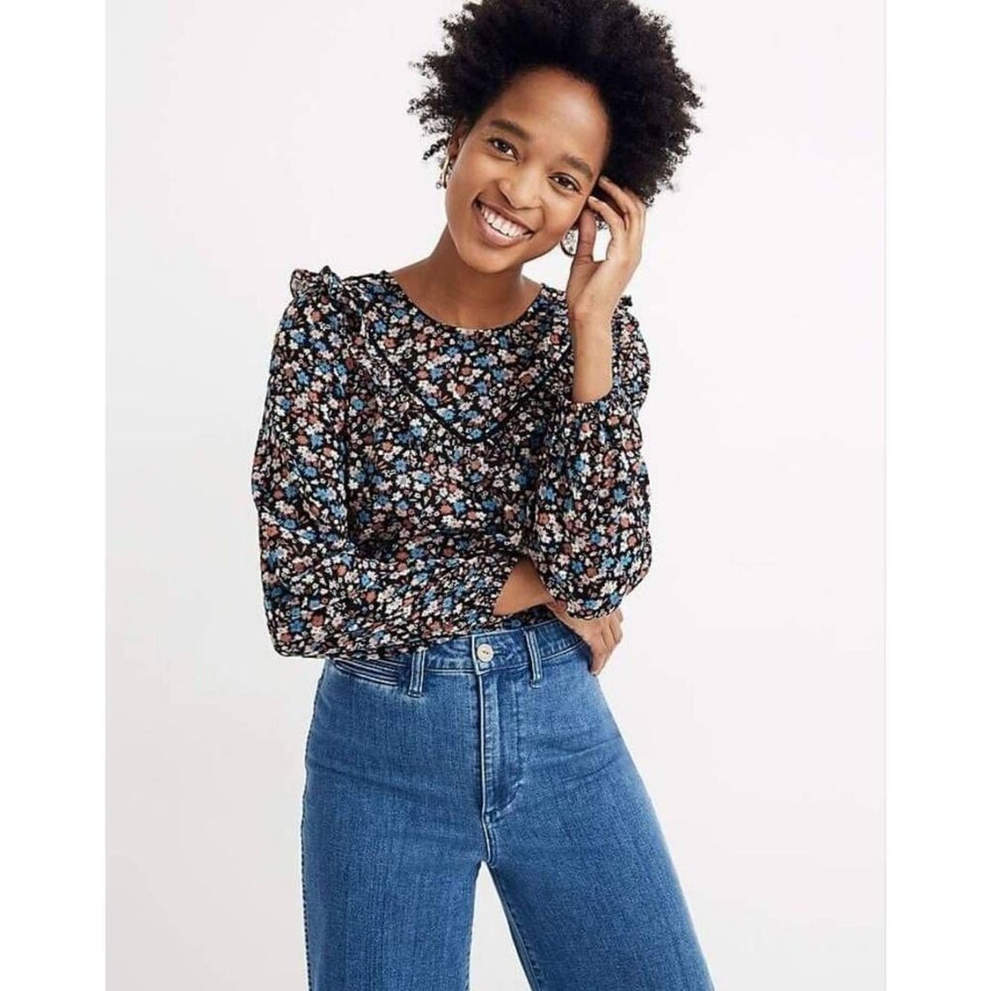 SIZE MEDIUM | Madewell Floral Top