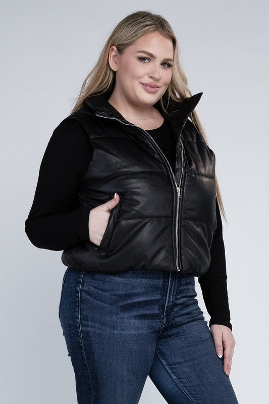Crop Puffer Vest Plus