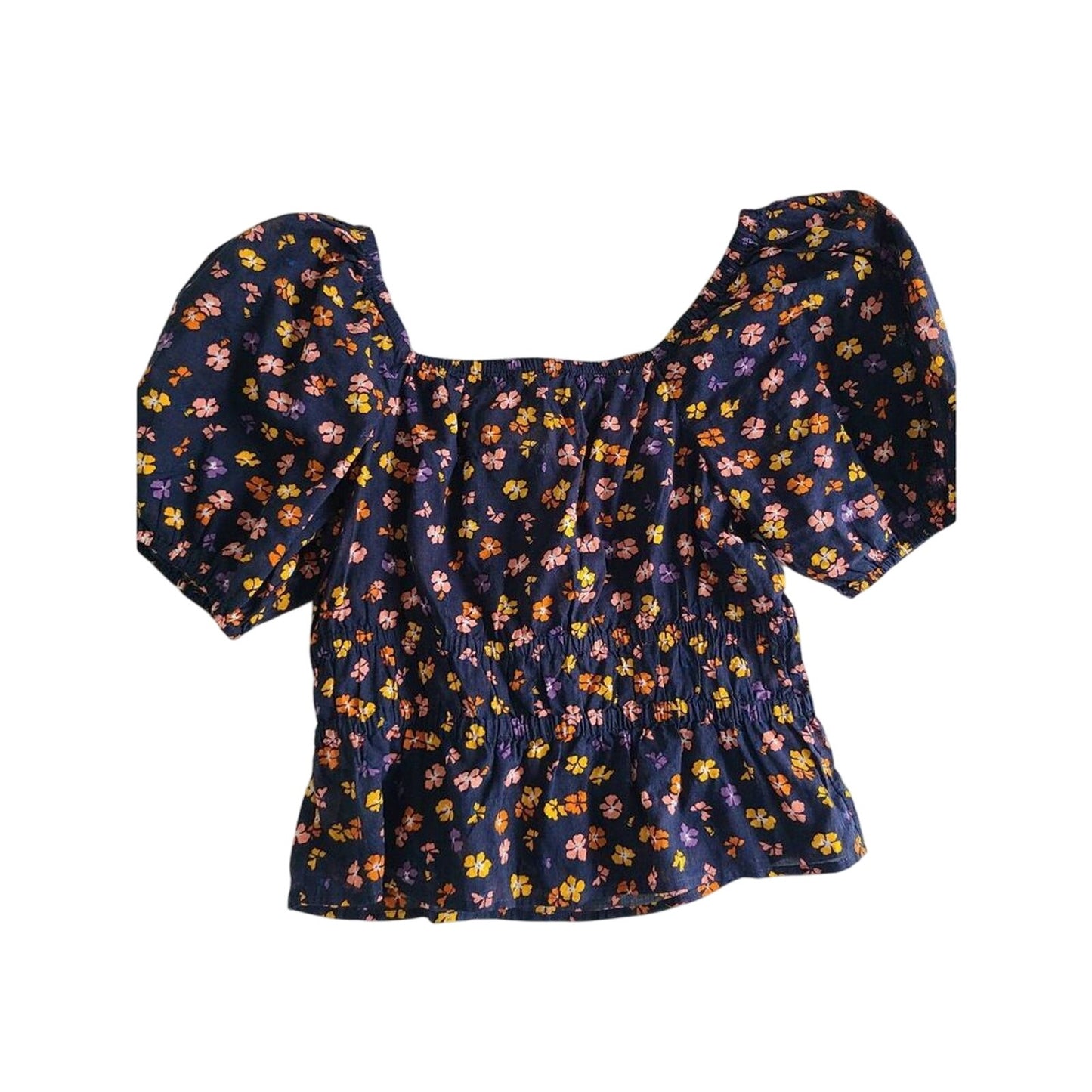 SIZE MEDIUM | Madewell Smocked Waist Crop Top
