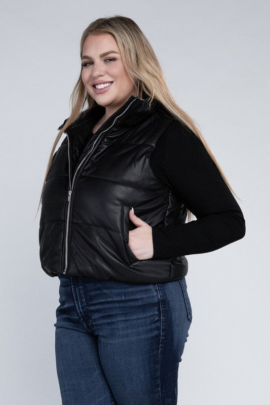 Crop Puffer Vest Plus