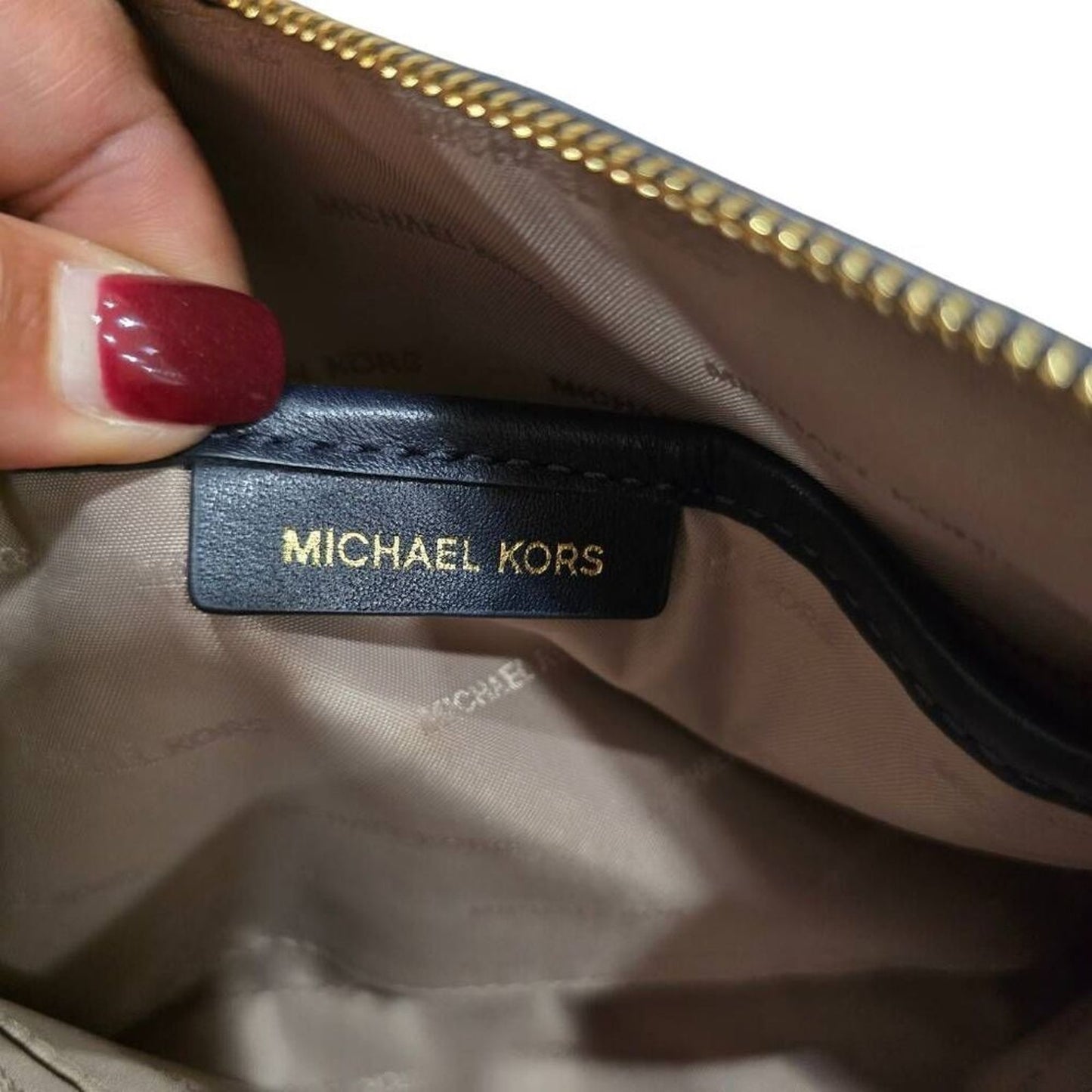 Michael Kors Gingham Large Wristlet