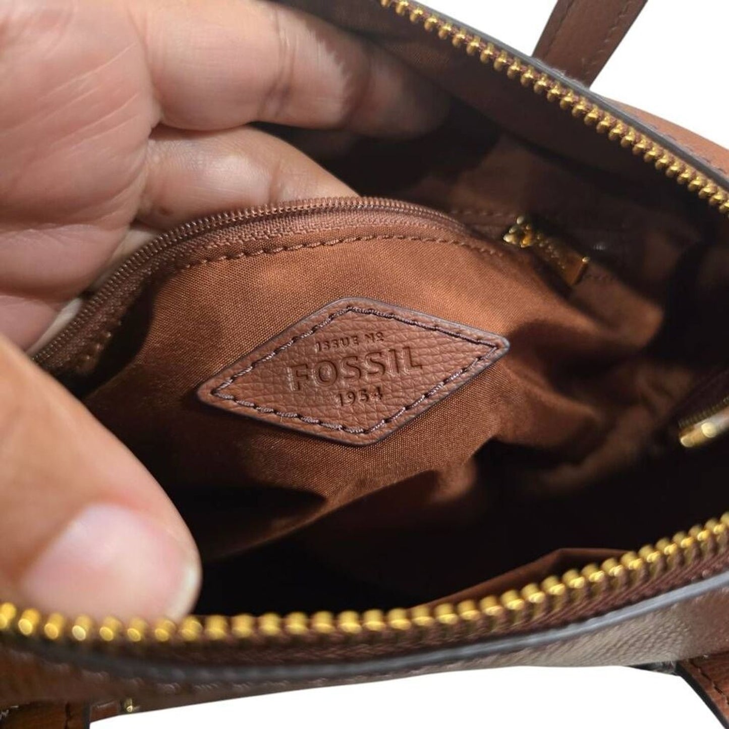Fossil Wren Satchel Women's Medium Brown Leather