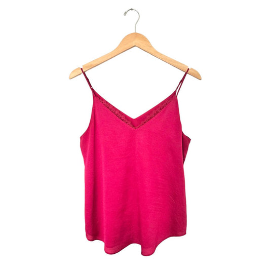 Express berry lace trim tank, Size small