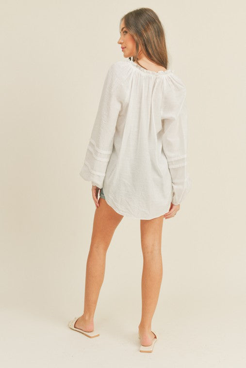 Amaya white puff sleeve top