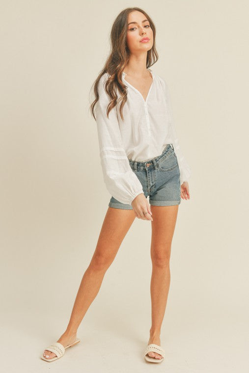 Amaya white puff sleeve top