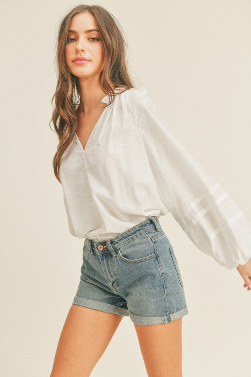 Amaya white puff sleeve top