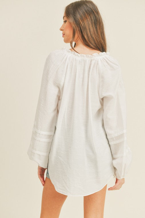 Amaya white puff sleeve top