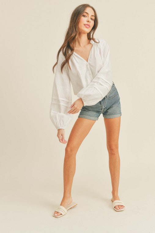 Amaya white puff sleeve top