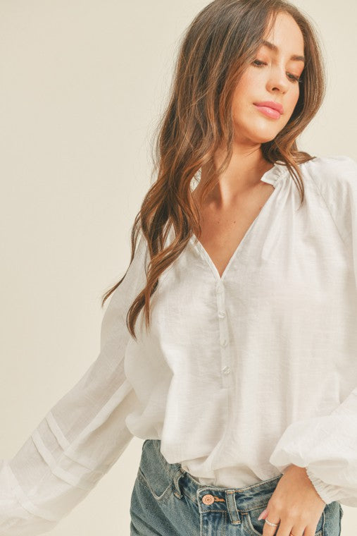 Amaya white puff sleeve top