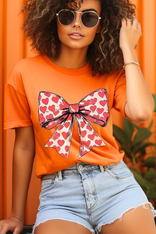 Heart Coquette Bow Valentine's Graphic Tee