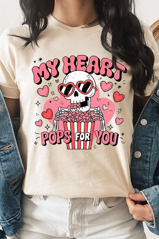 My Heart Pops For You Skeleton Graphic Tee