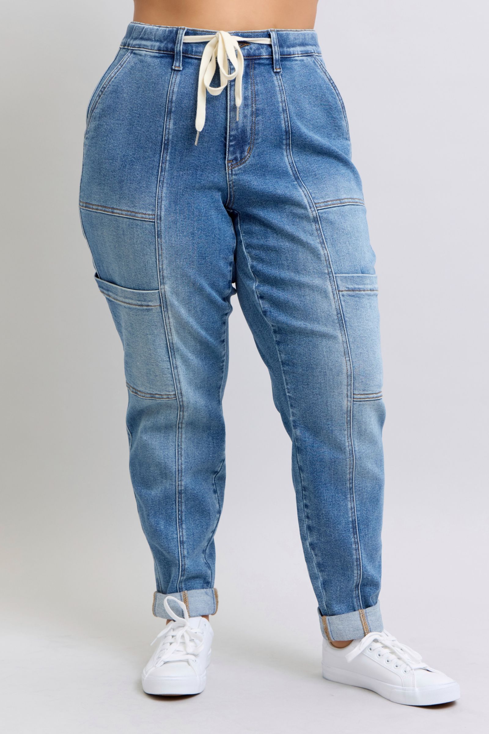 dress to impress jeans and denim Clayton High Rise Cuffed Cargo Denim Jogger – Dress 2 Impress NH