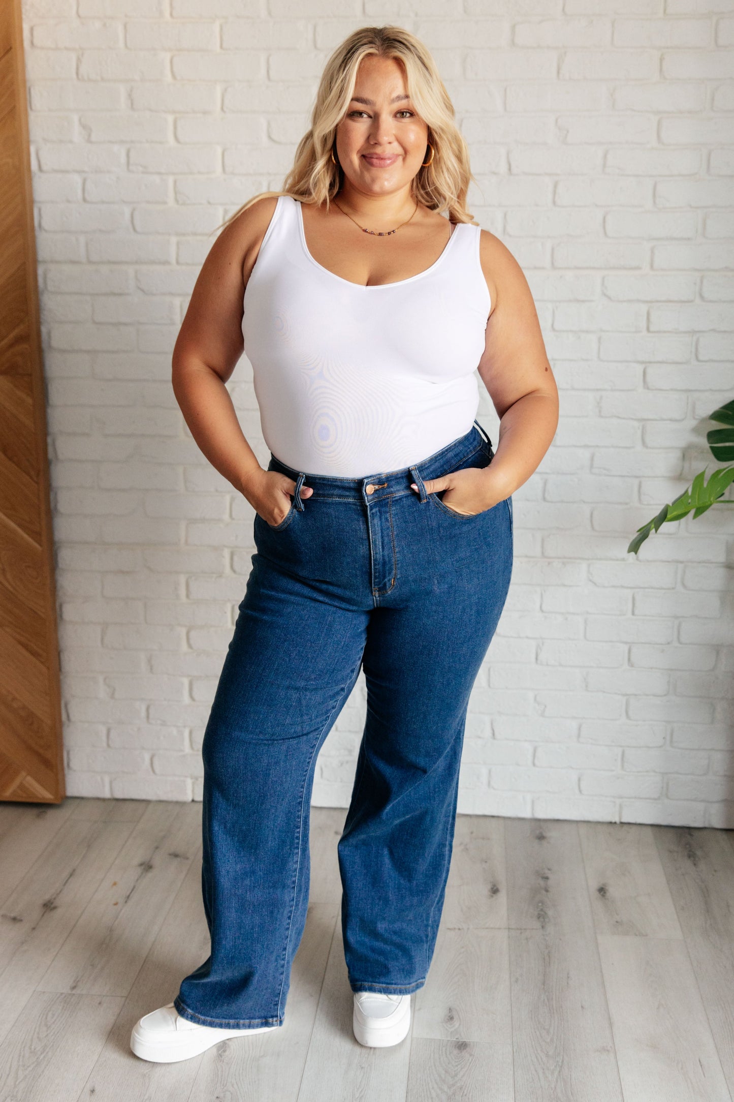 Judy Blue Hazel High Rise Vintage Wide Leg Jeans