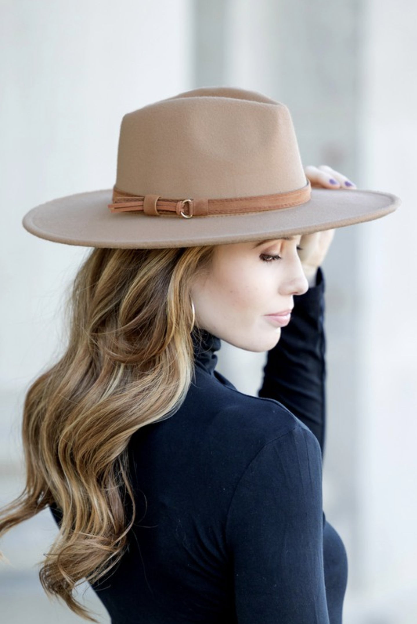 Taupe Fedora Hat